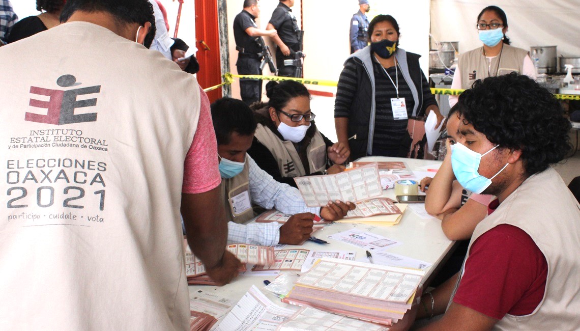 Casilla en las Elecciones 2021 de Oaxaca.