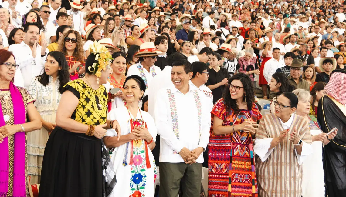 El gobernador de Oaxaca, Salomón Jara Cruz, en el inicio de la Guelaguetza