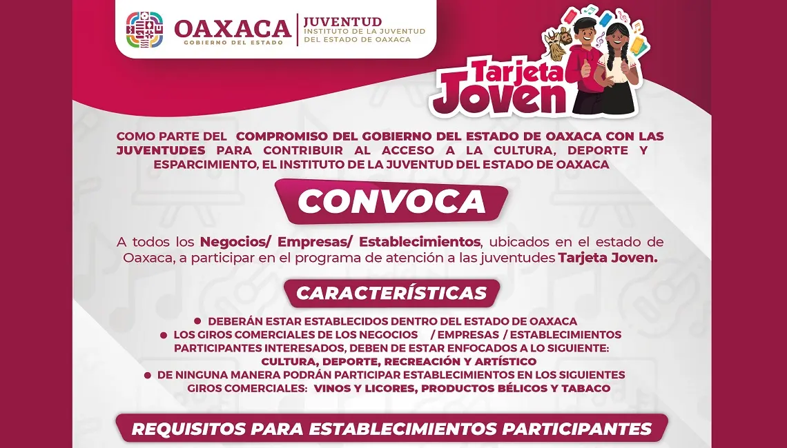 Tarjeta Joven, lanzada por el Gobierno de Oaxaca