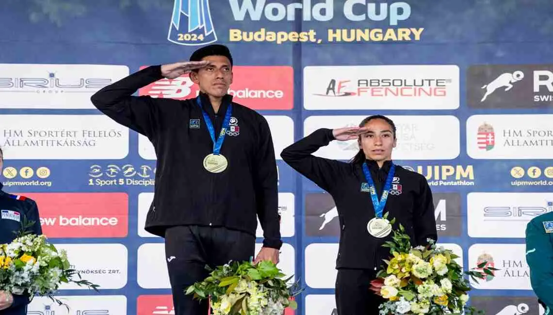 Pentatletas Mayan Oliver y Manuel Padilla cierran con oro en Copa del Mundo Budapest 2024