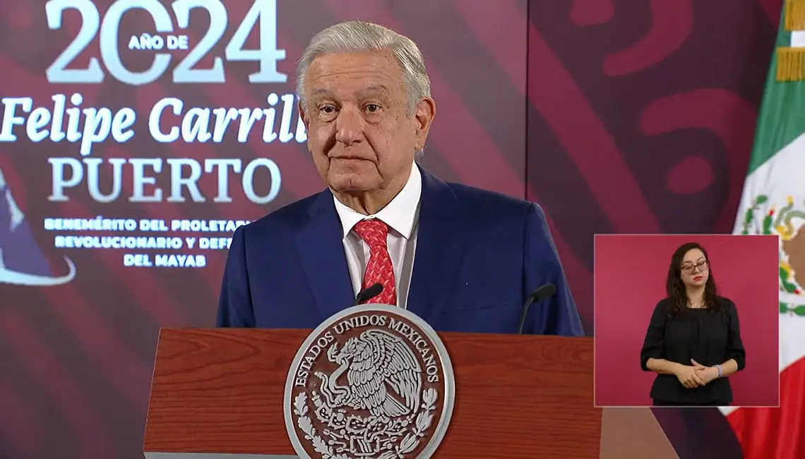 El Presidente Andrés Manuel López Obrador, durante su conferencia de prensa.