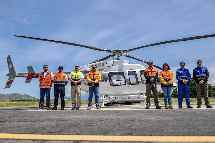 Gobierno de Oaxaca suma helicóptero equipado con sistema Fire Attack para el combate de incendios forestales