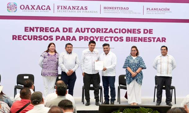 Jara autoriza más de 283 mdp para obras de bienestar en 66 municipios de Oaxaca