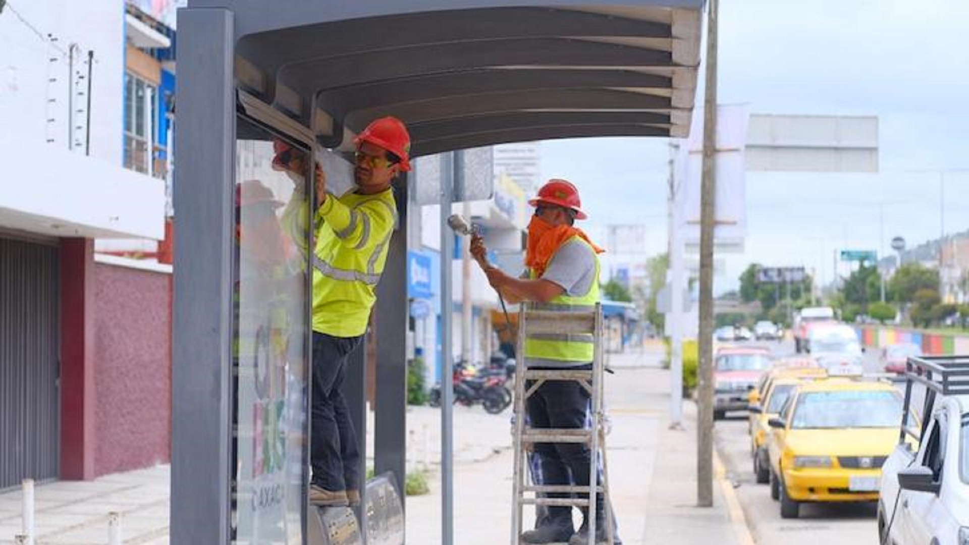 Dan mantenimiento a parabuses del BinniBus en la capital