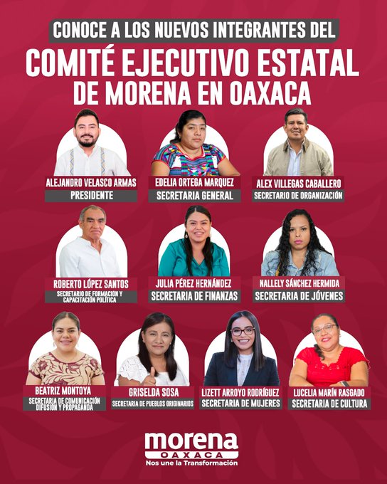 Morena Oaxaca renueva dirigencia y nombra a Alejandro Velasco Armas como presidente