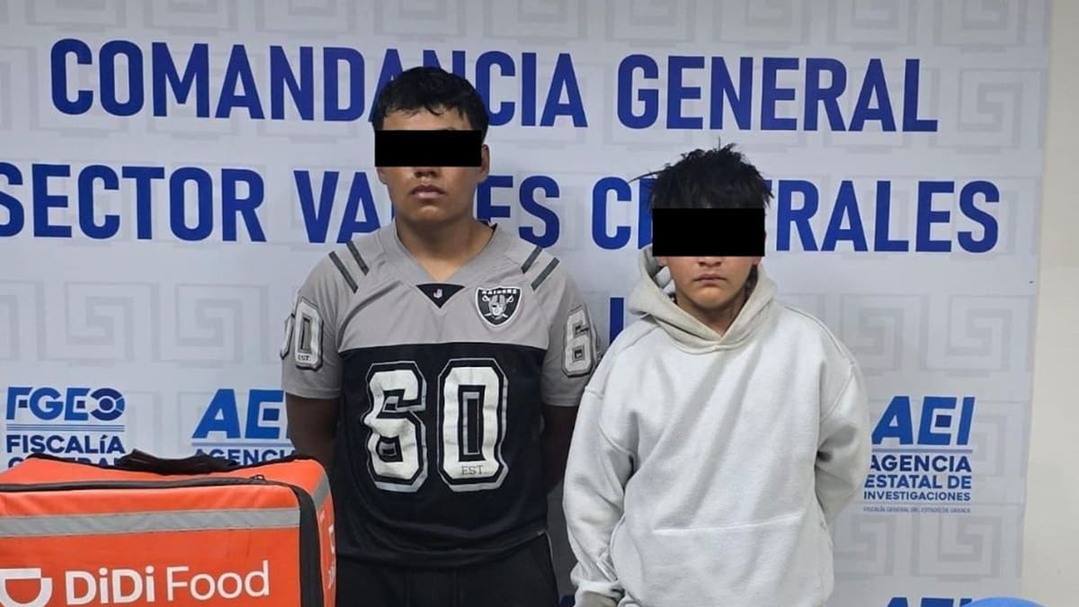 Dos detenidos por robo en Oaxaca; investigan si se hacían pasar por repartidores para cometer delitos