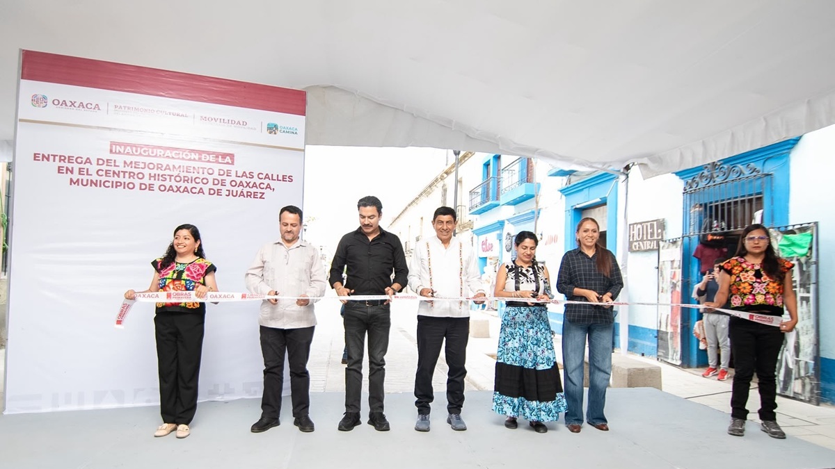 Rehabilitan calles del Centro Histórico de Oaxaca; Oaxaca Camina invierte 26 mdp