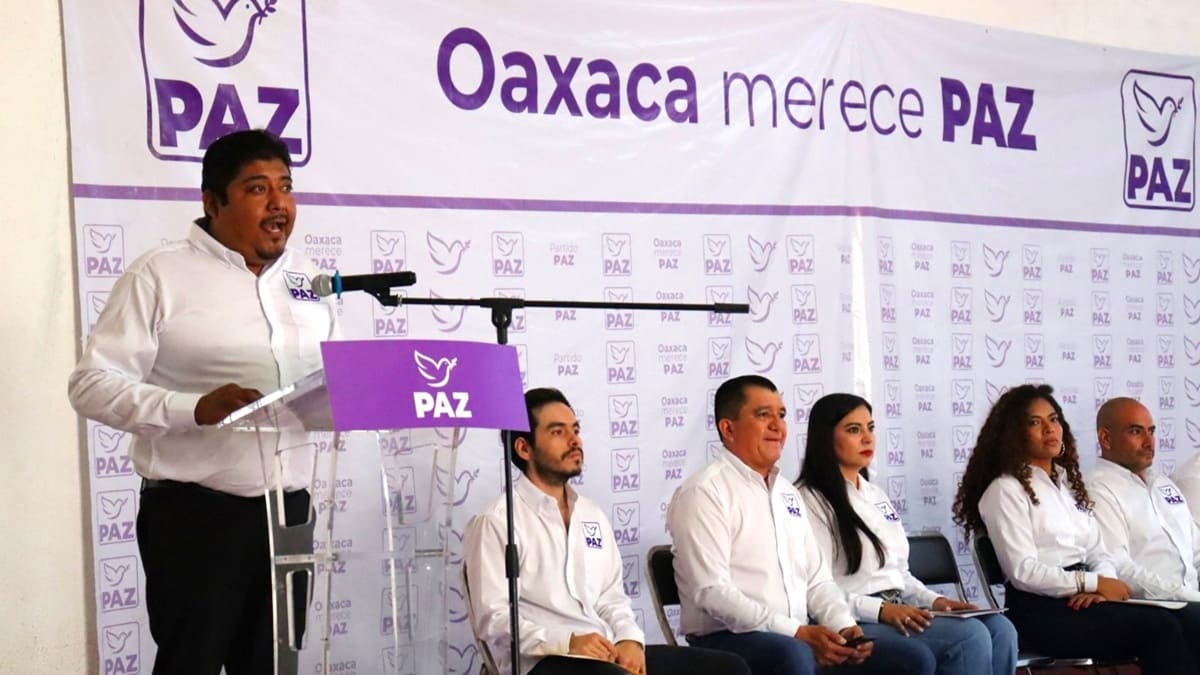 Ericel Aldair Reyes Morales, delegado del Comité Directivo Nacional en el Estado de Oaxaca, en la presentación de la estructura de PAZ