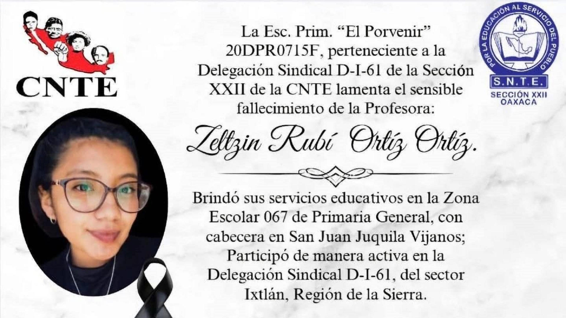 Luto en la Sierra Juárez: la tragedia que apagó la vida de una maestra en Oaxaca