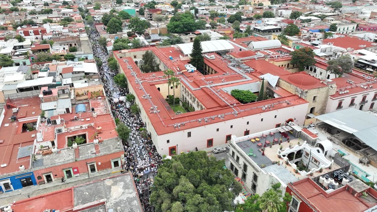 Imagen aérea de parte del Centro Histórico de Oaxaca
