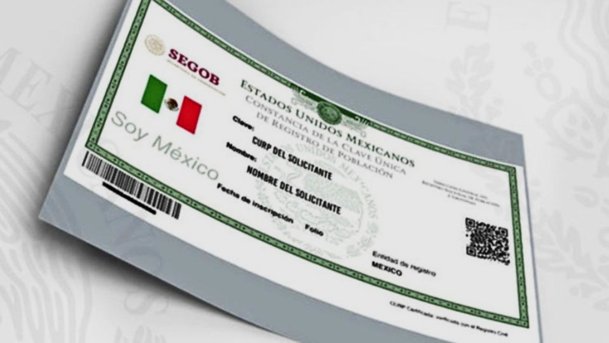 Imagen de diseño de una CURP mexicana