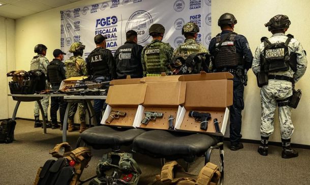 Desmantelan célula criminal tras triple homicidio en Oaxaca; aseguran arsenal y vehículo clave