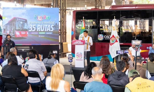 Oaxaca completa 35 rutas del BinniBus en Valles Centrales; conectan 143 colonias y 32 municipios