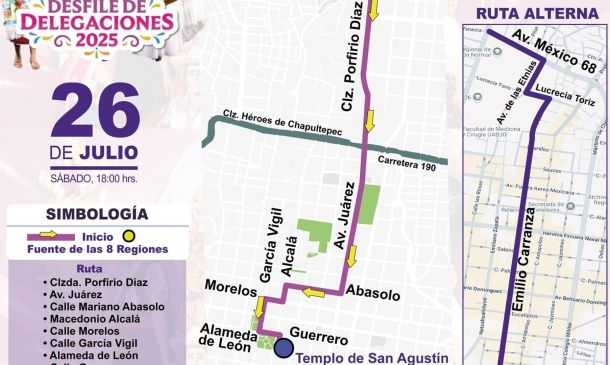 Toma precauciones: Así será la ruta del segundo desfile de delegaciones 2025