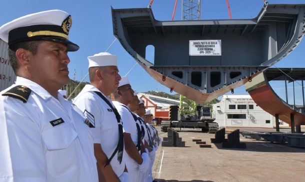 Colocan quilla de la patrulla oceánica clase Yucatán OPV en Salina Cruz