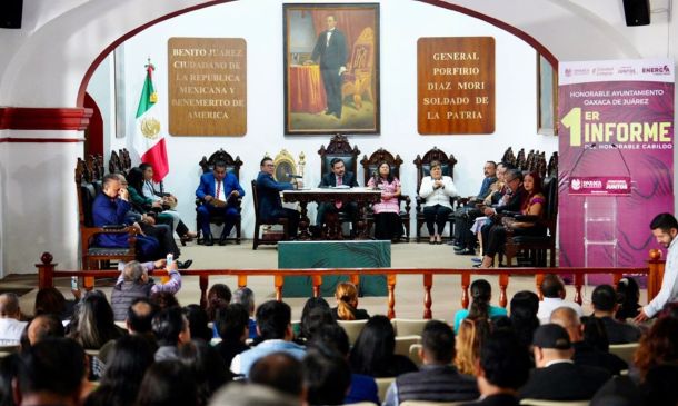 Cabildo de Oaxaca de Juárez presenta su Primer Informe de Actividades