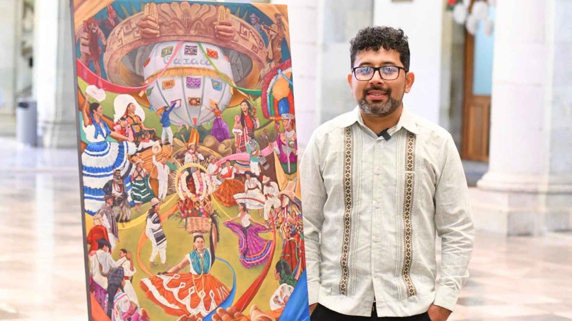 Lazos de fraternidad, del artista Osnar López Gallegos, es la imagen oficial de la Guelaguetza 2025